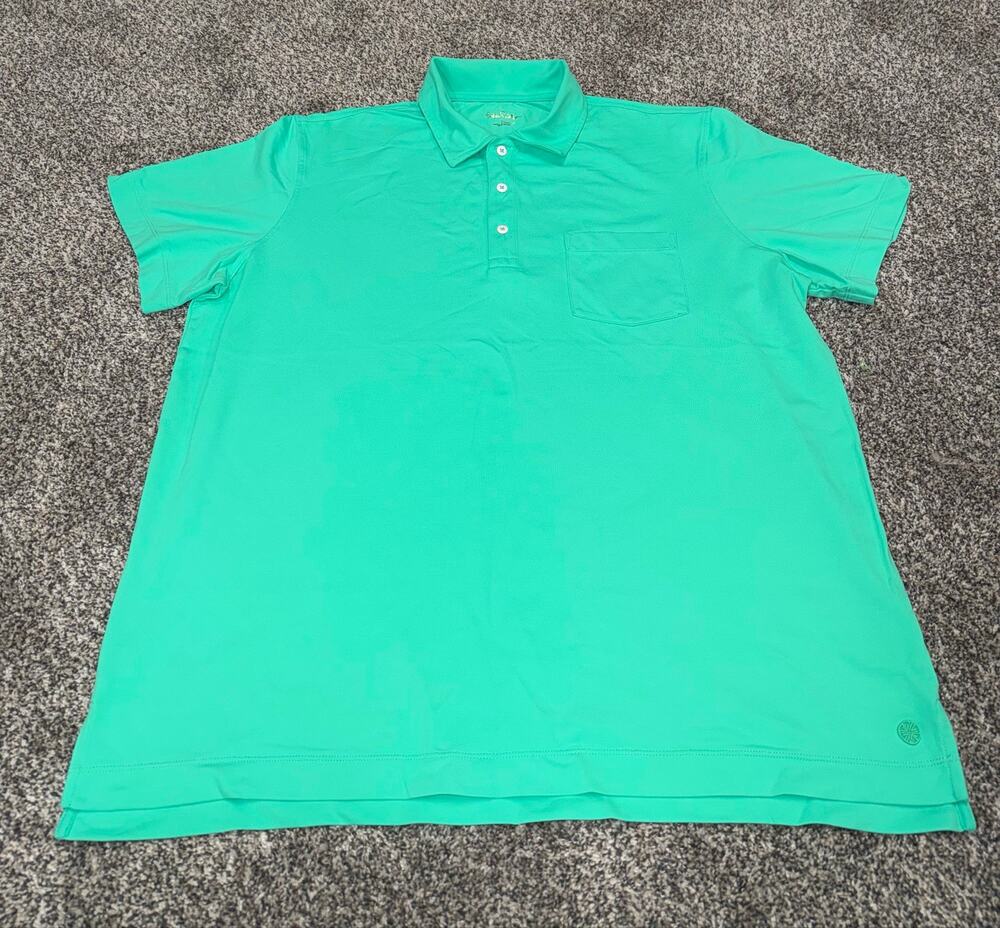 Lilly Pulitzer Men’s XL Aqua Green Performance Polo Shirt Pocket